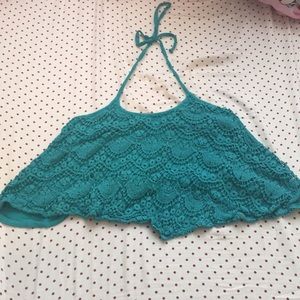 Aquamarine Flowy Crop Top